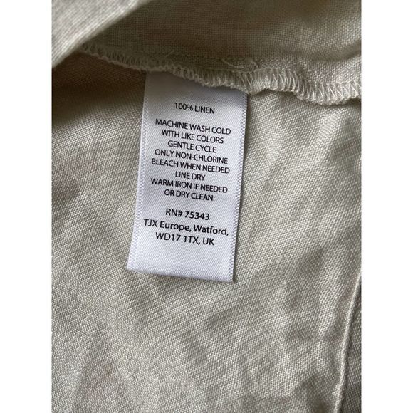 Cynthia Rowley Gray V Neck 3/4 Sleeve Linen High Low Top  Small - Picture 4 of 7